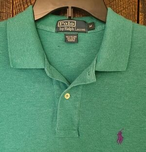 Ralph Lauren Polo Shirt Mens Size Medium Green Pony Casual Short Sleeve